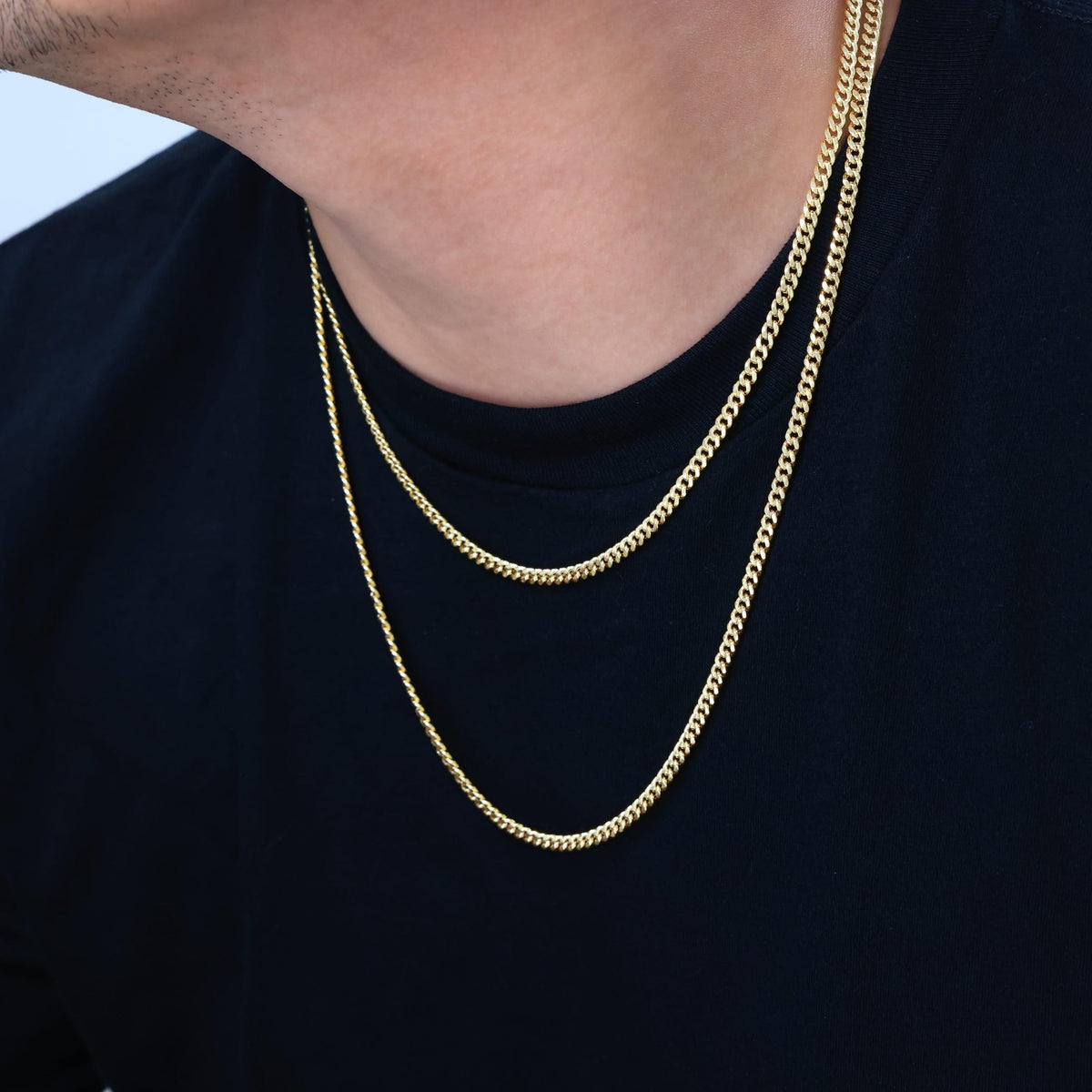 14K Yellow Gold Cuban Link Chain Necklace P748