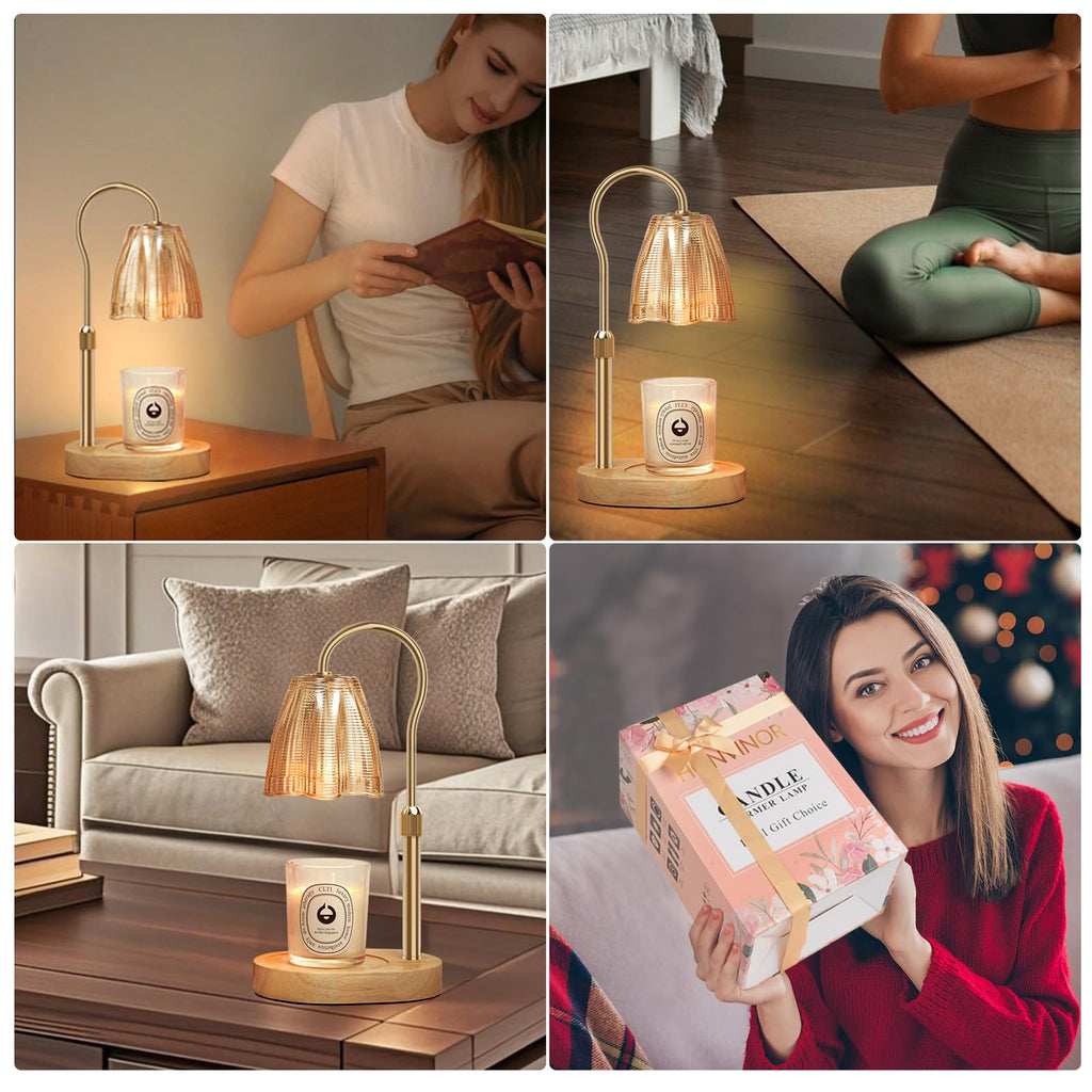 Adjustable Candle Warmer Lamp with Timer & Dimmer U932397