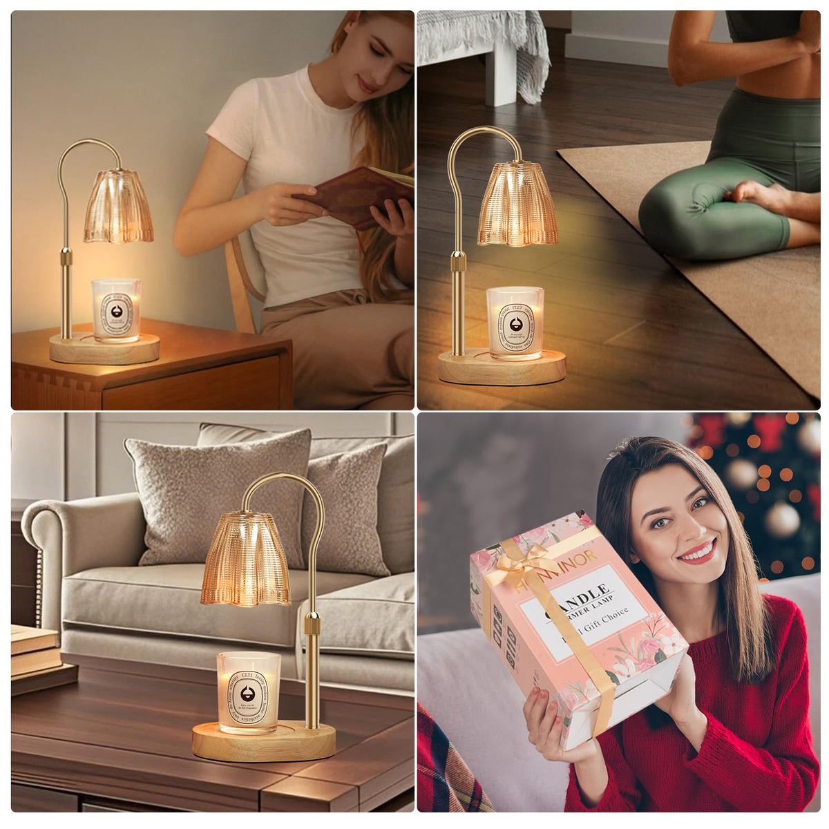Adjustable Candle Warmer Lamp with Timer & Dimmer U932397