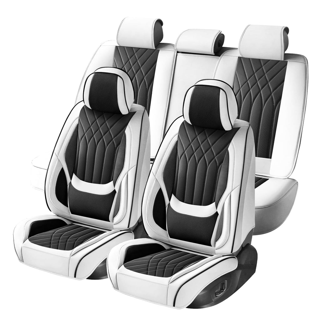 Black White Car Seat Covers Full Set X4677