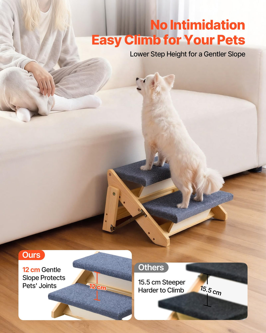 Wood 2-Step Pet Stairs R905065