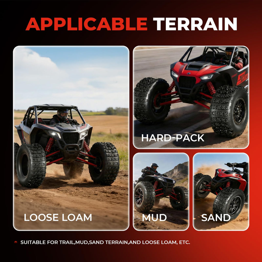 Set of 2 18x9.5-8 Tubeless All-Terrain Tires T3733