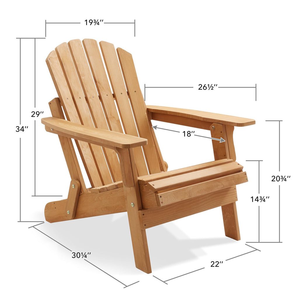Oversized Folding Adirondack Chair Set of 2 Cedar Wood F29682