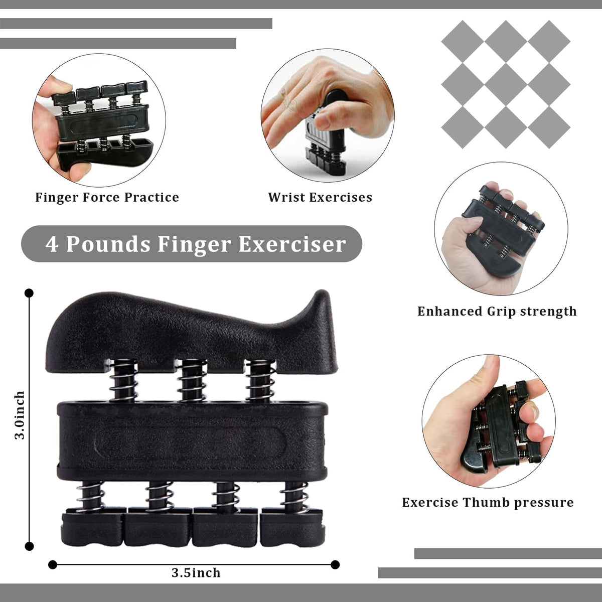 5 Pack Adjustable Hand Grip Strengthener V2484