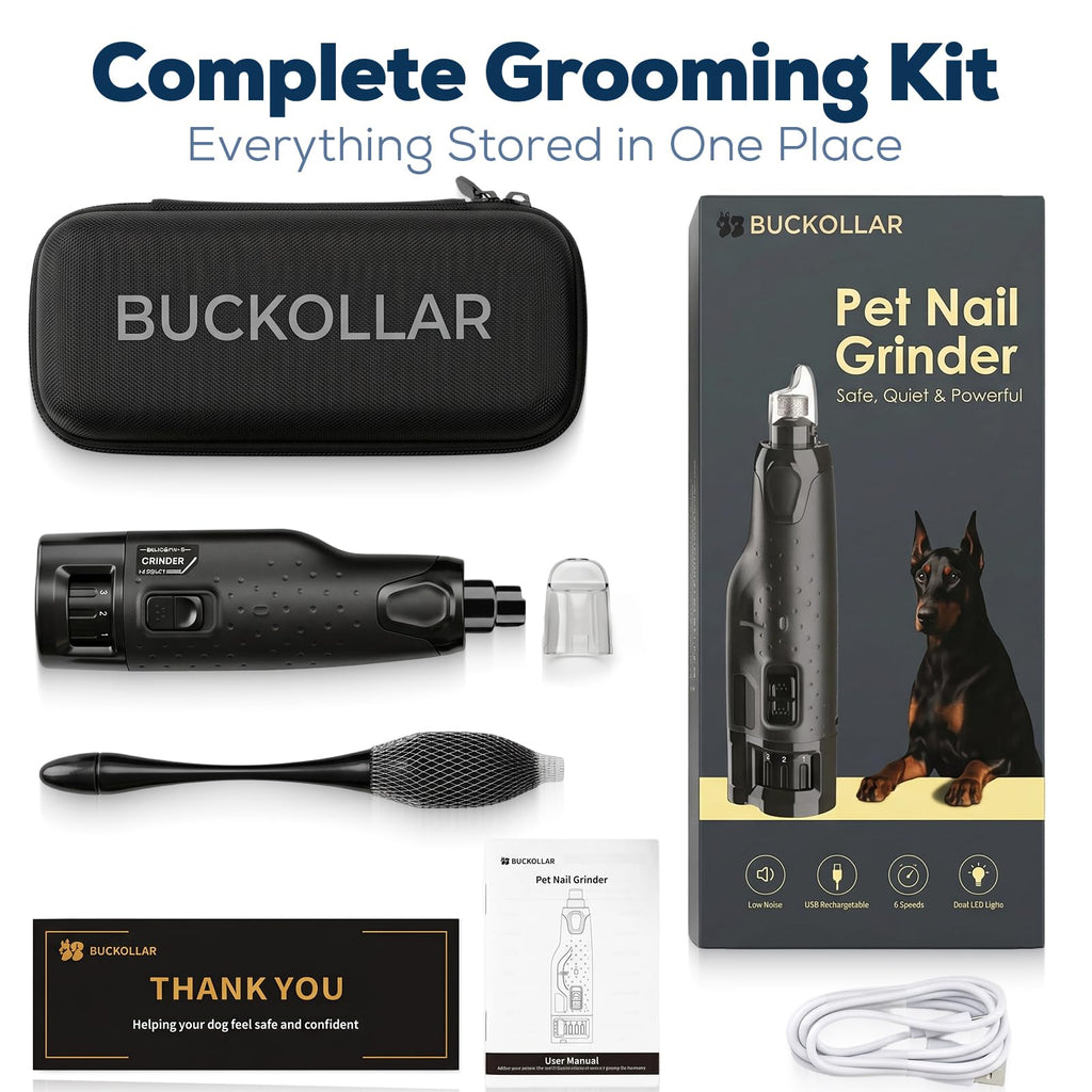 Dog Nail Grinder Quiet 6-Speed with LED Light I7419