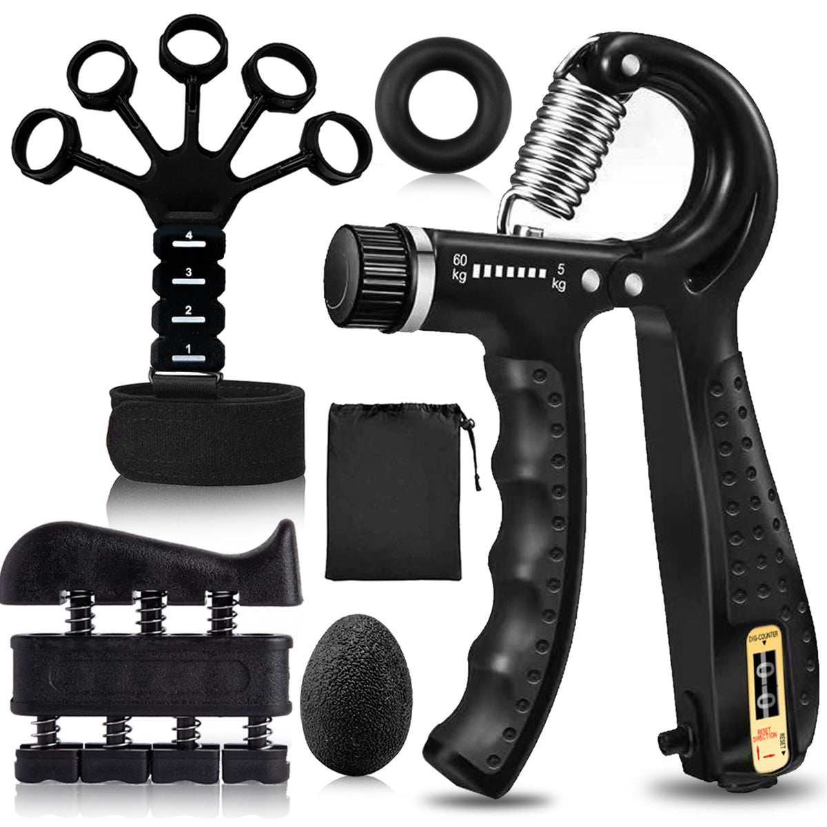 5 Pack Adjustable Hand Grip Strengthener V2484