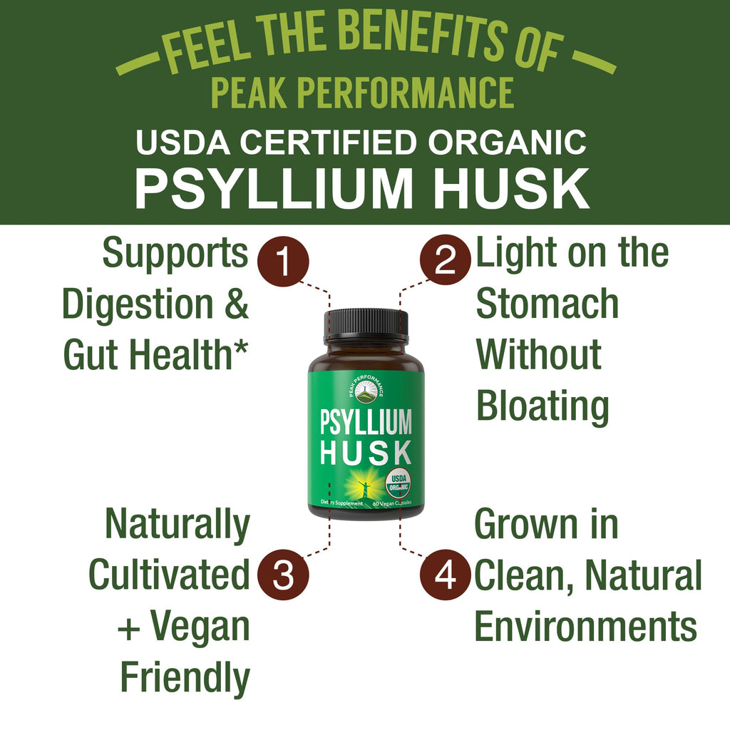 Organic Psyllium Husk Vegan Capsules Fiber Supplement Q315037