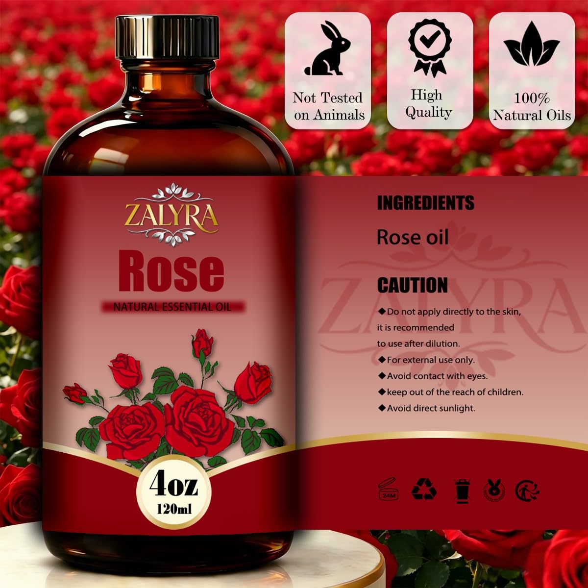 Lavender&Rose Essential Oil 4 Fl Oz+0.33 Fl Oz I129082