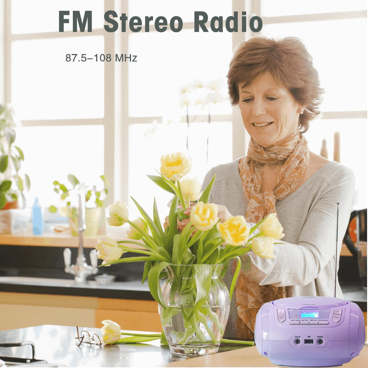 Portable CD Player with Bluetooth FM Radio USB MP3 G1530