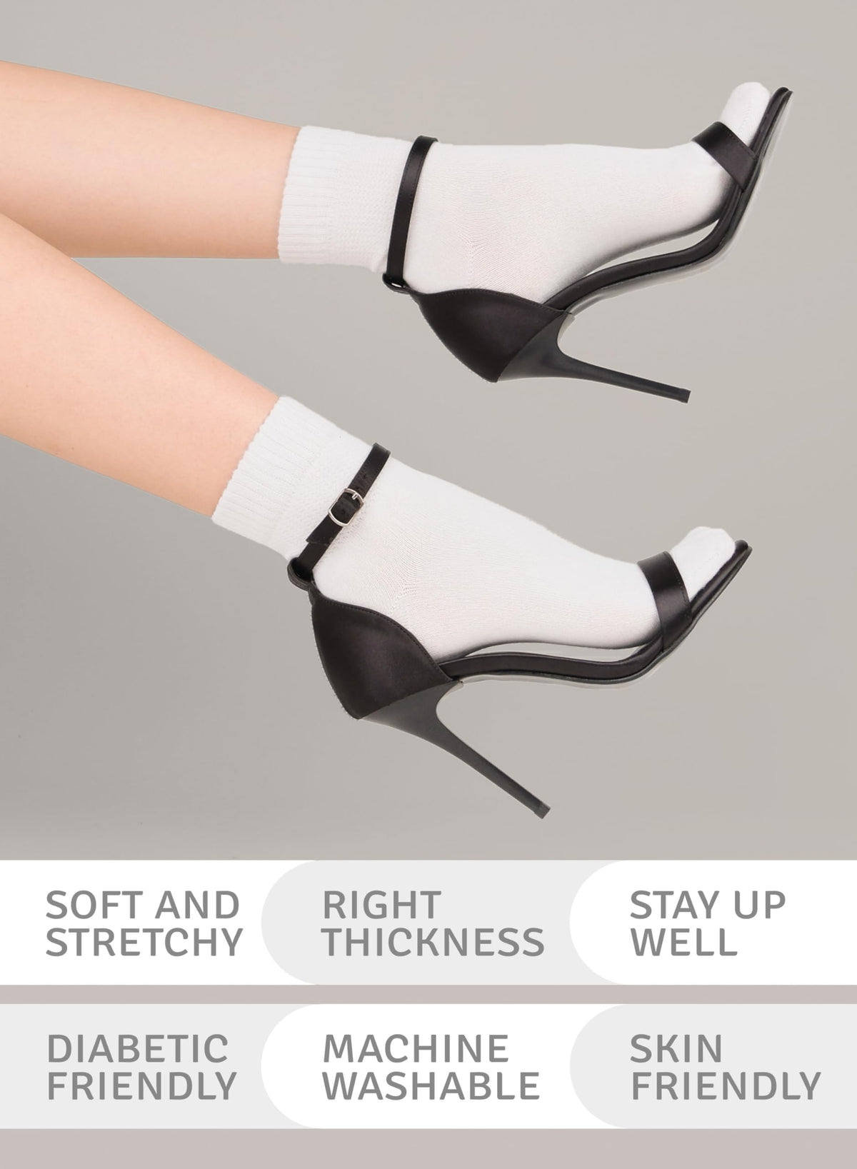 Loose Fit Seamless Rayon Bamboo Ankle Socks 3 Pairs N39085