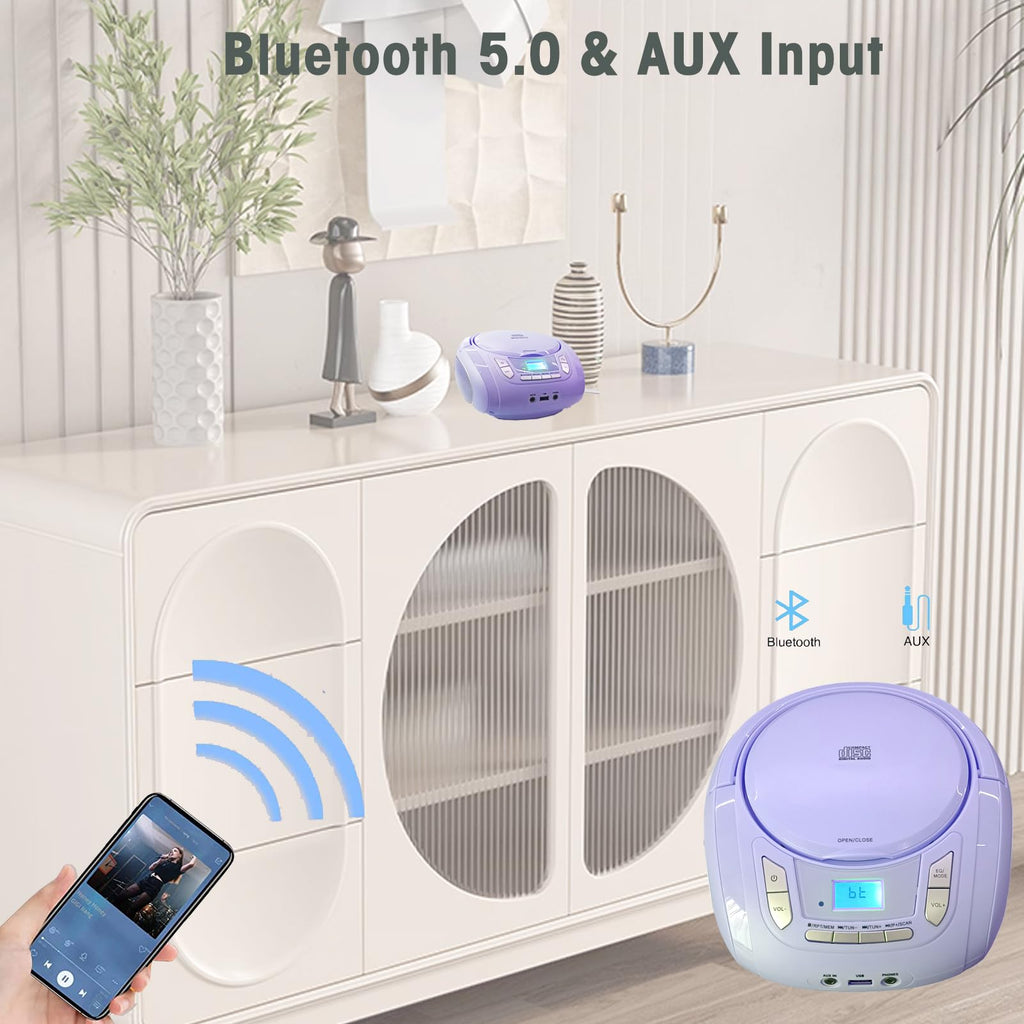 Portable CD Player with Bluetooth FM Radio USB MP3 G1530