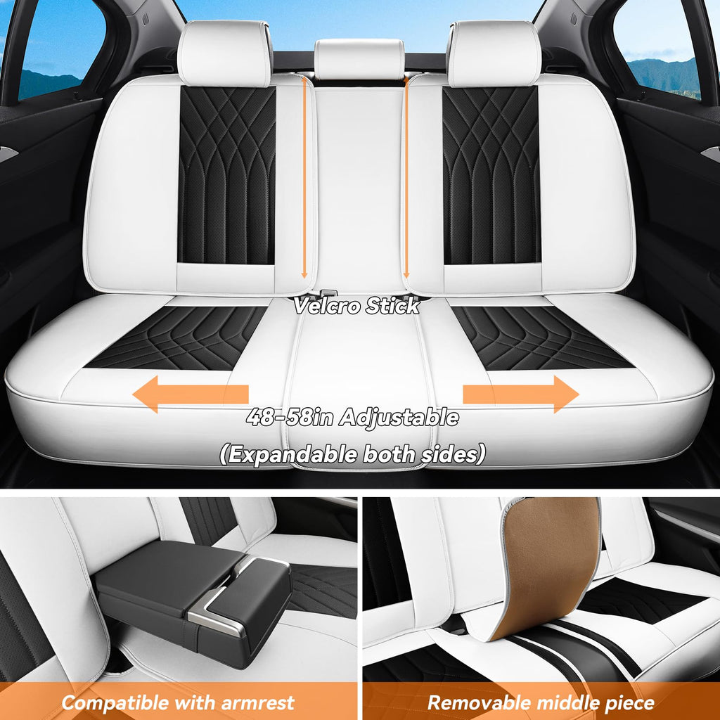 Black White Car Seat Covers Full Set X4677