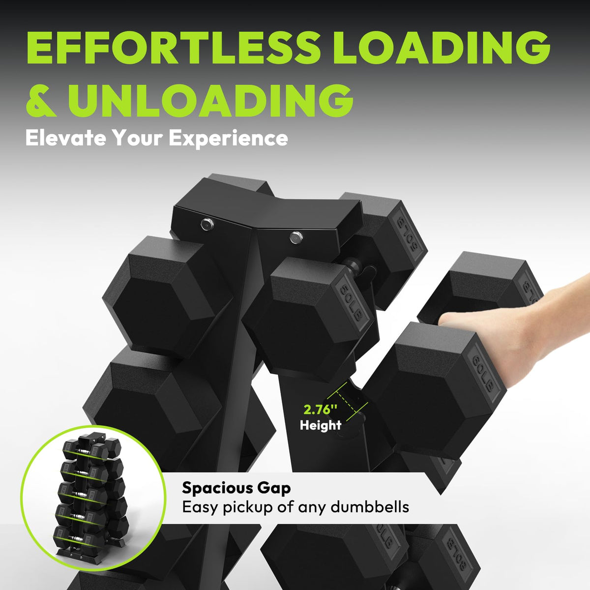 Hex Dumbbell Set with Vertical Storage Rack G77827