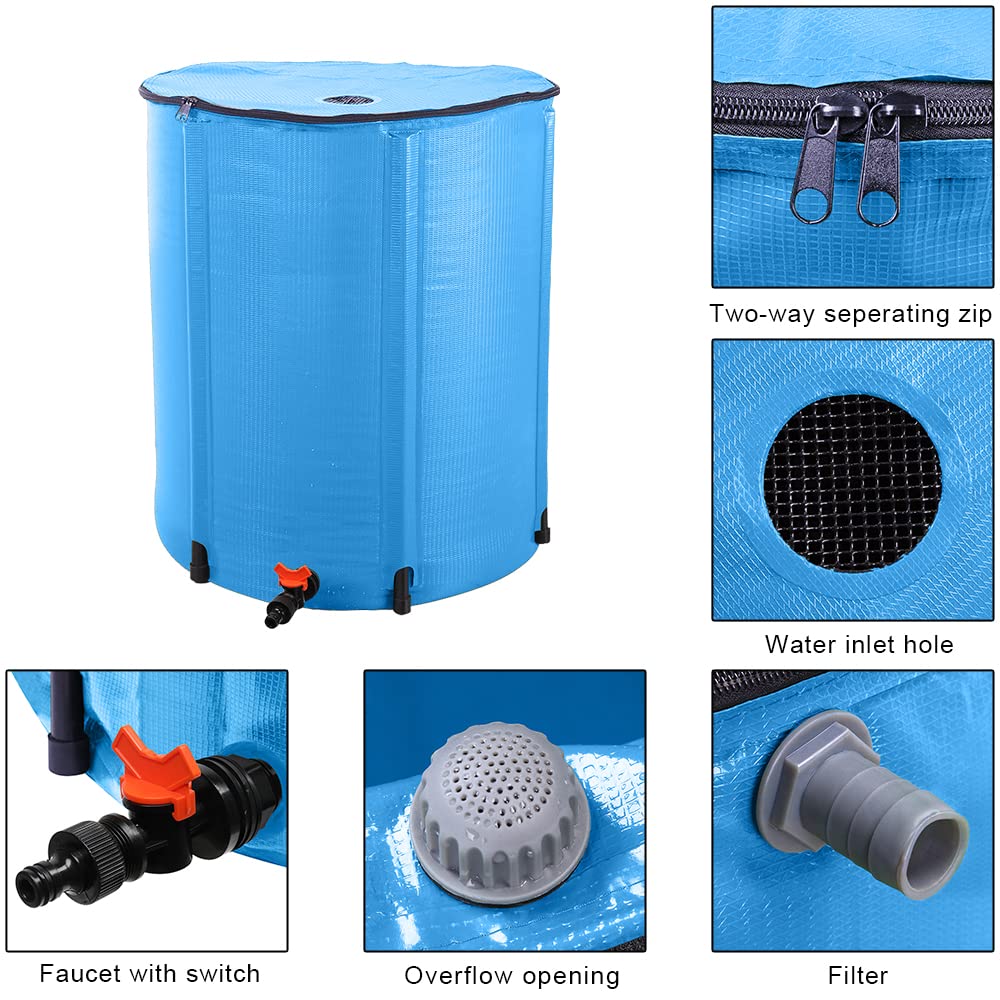 50 Gallon Blue Collapsible Rain Barrel H34445