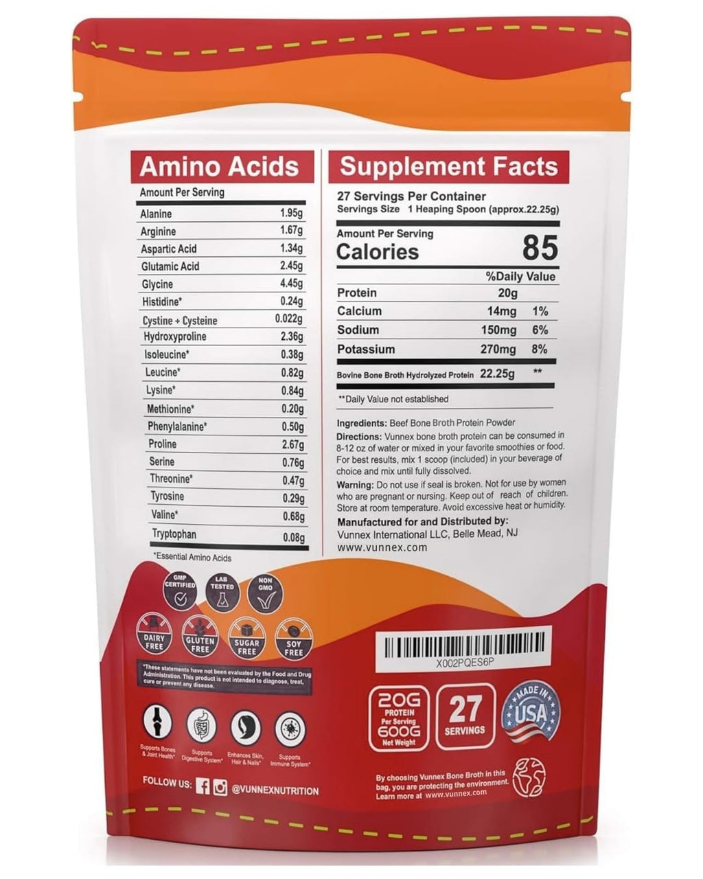 Unflavored Bone Broth Protein Powder D291