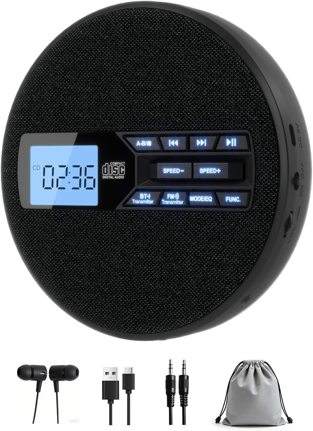 Portable CD Player with Bluetooth & FM Transmitter J118