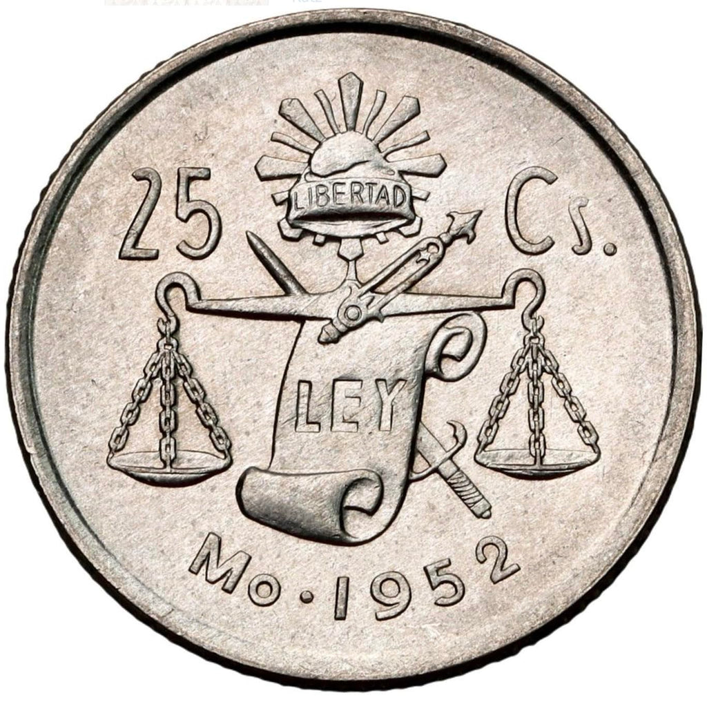 1950-1953 25 Centavos Silver Mexican Coin B667