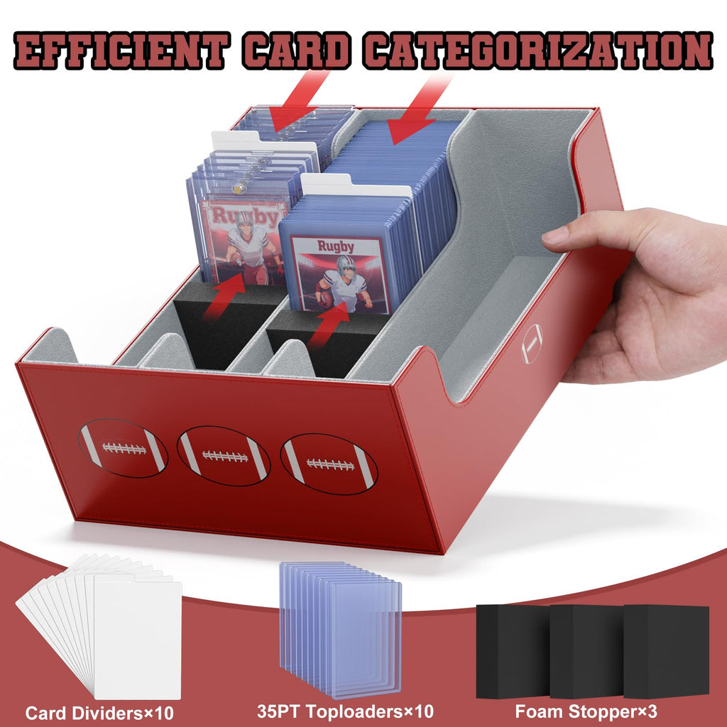 Football Card Storage Box with Magnetic Closure P7051