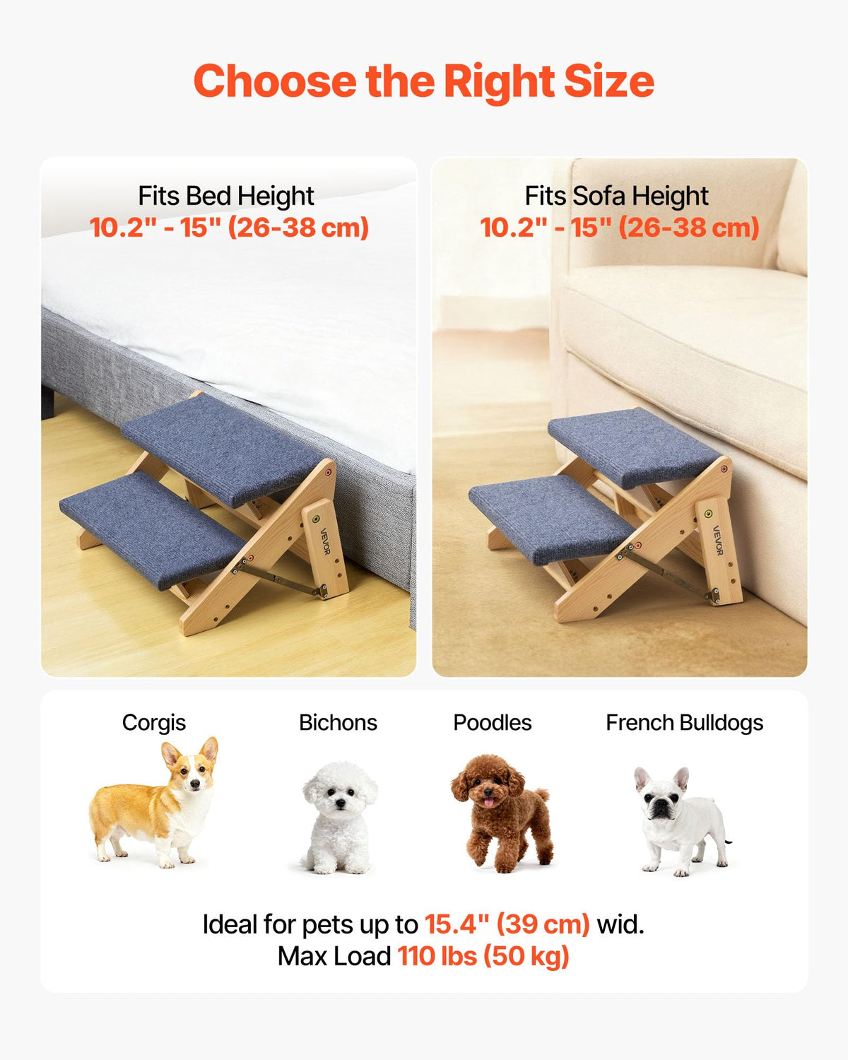 Wood 2-Step Pet Stairs R905065