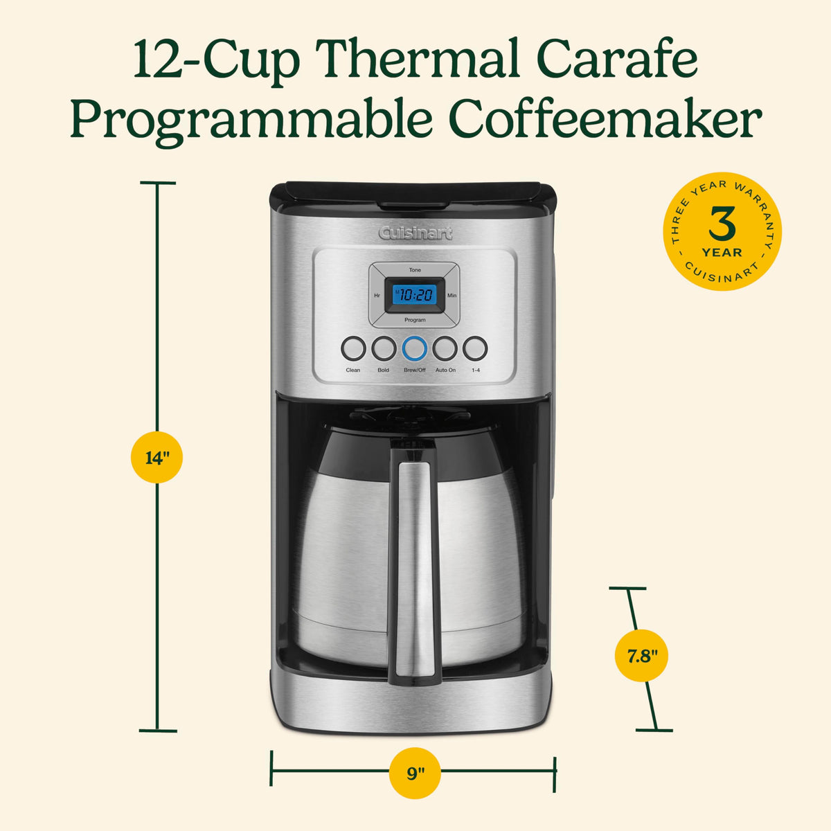 12 Cup Programmable Thermal Carafe Coffee Maker D33837