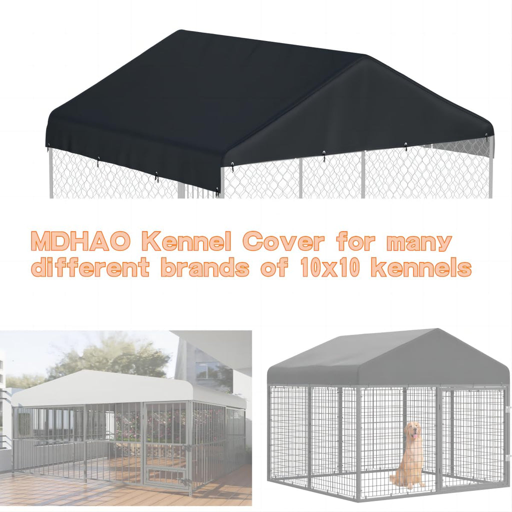 Black 10' x 10' Outdoor Dog Kennel Cover C38175