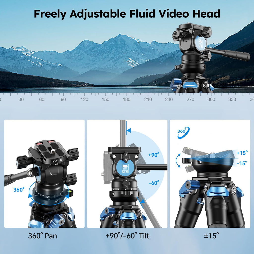 Carbon Fiber Tabletop Tripod Kit with Fluid Head A236