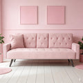 Pink Velvet Futon Sofa Bed B817