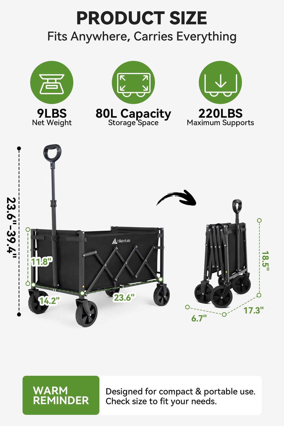 Collapsible Wagon Cart with Wheels P4565
