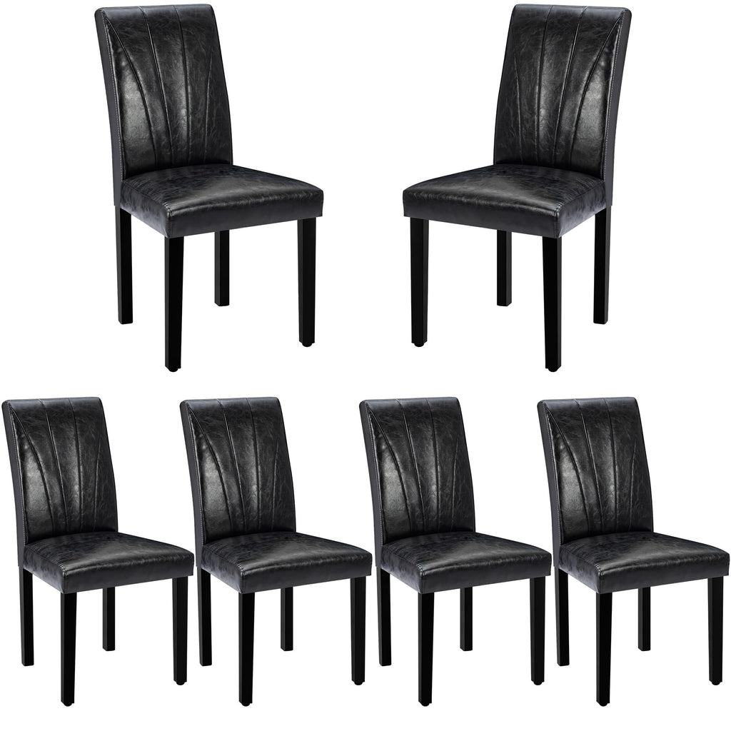 Black Upholstered Dining Chairs Set of 6 K6314