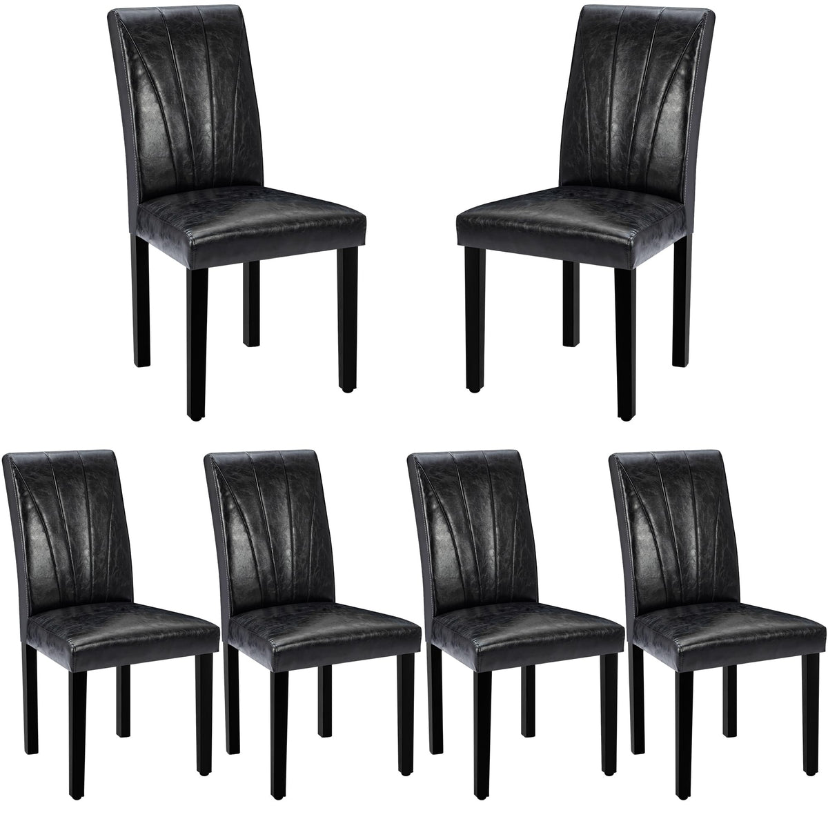 Black Upholstered Dining Chairs Set of 6 K6314