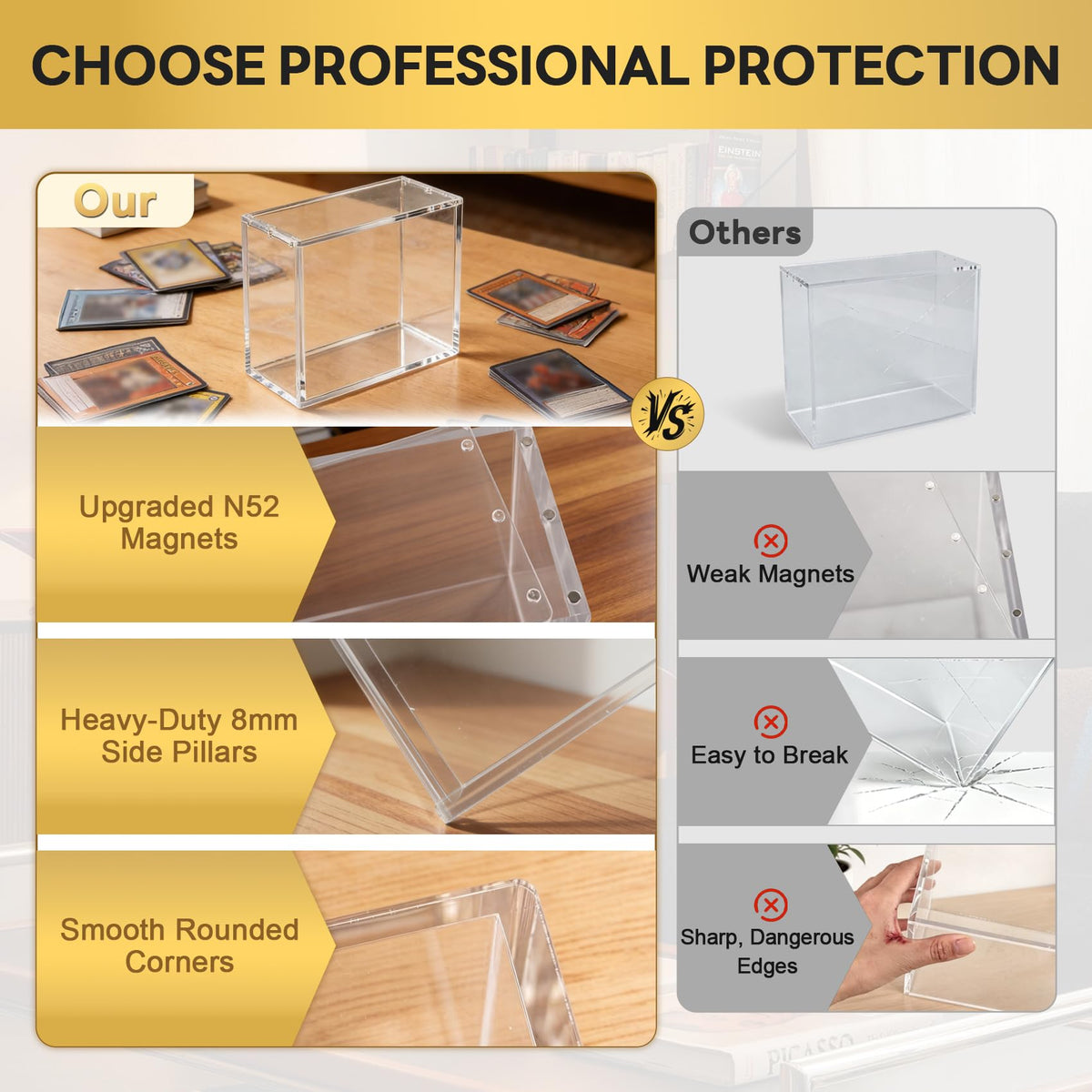 4 Pack Acrylic Case with Magnetic Lid K89115