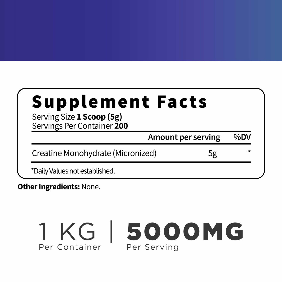 Unflavored Micronized Creatine Monohydrate 1 KG I851942