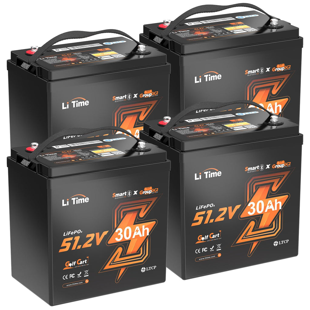 4 Pack 48V 30Ah LiFePO4 Lithium Battery with Bluetooth D990593