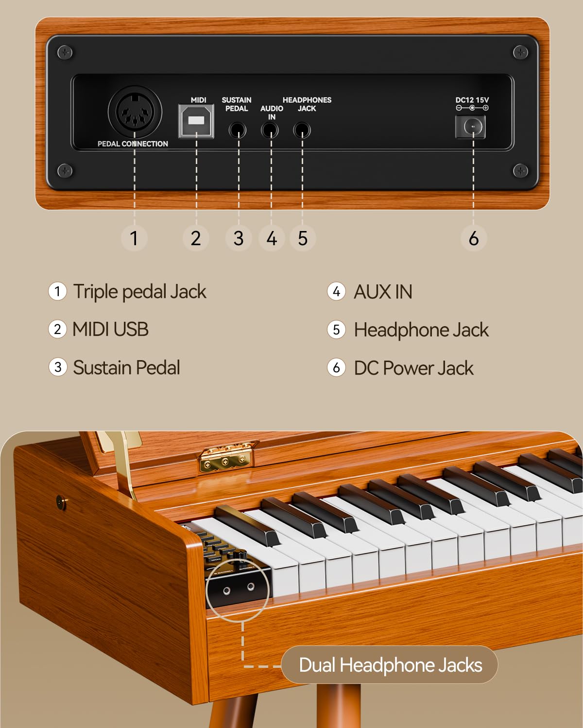 88-Key Weighted Hammer Action Digital Piano B3992