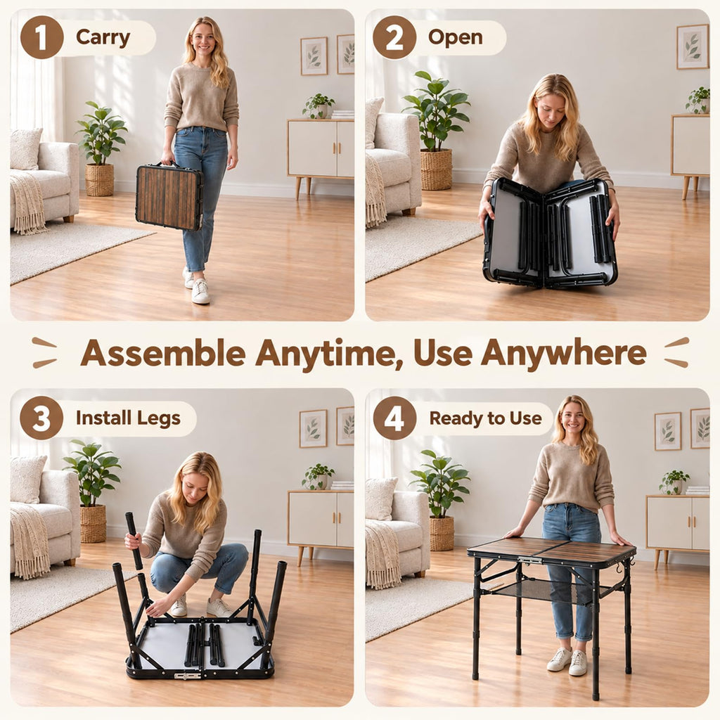 Folding Adjustable Height TV Tray Table X3435