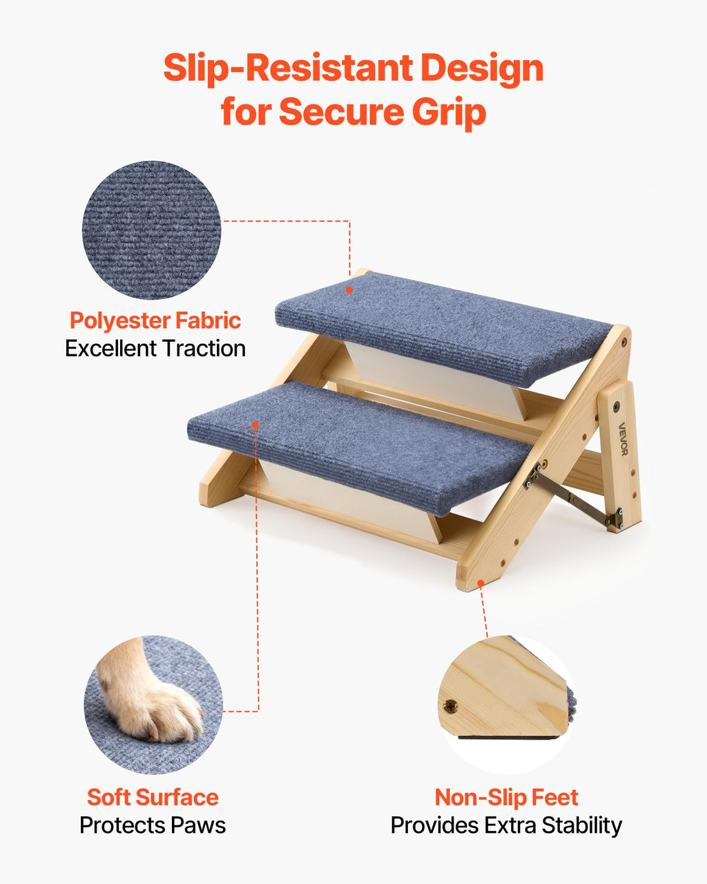 Wood 2-Step Pet Stairs R905065