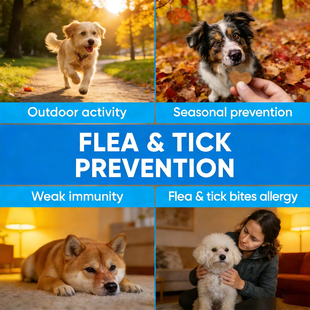 Natural Flea and Tick Prevention for Dogs Chewables F755