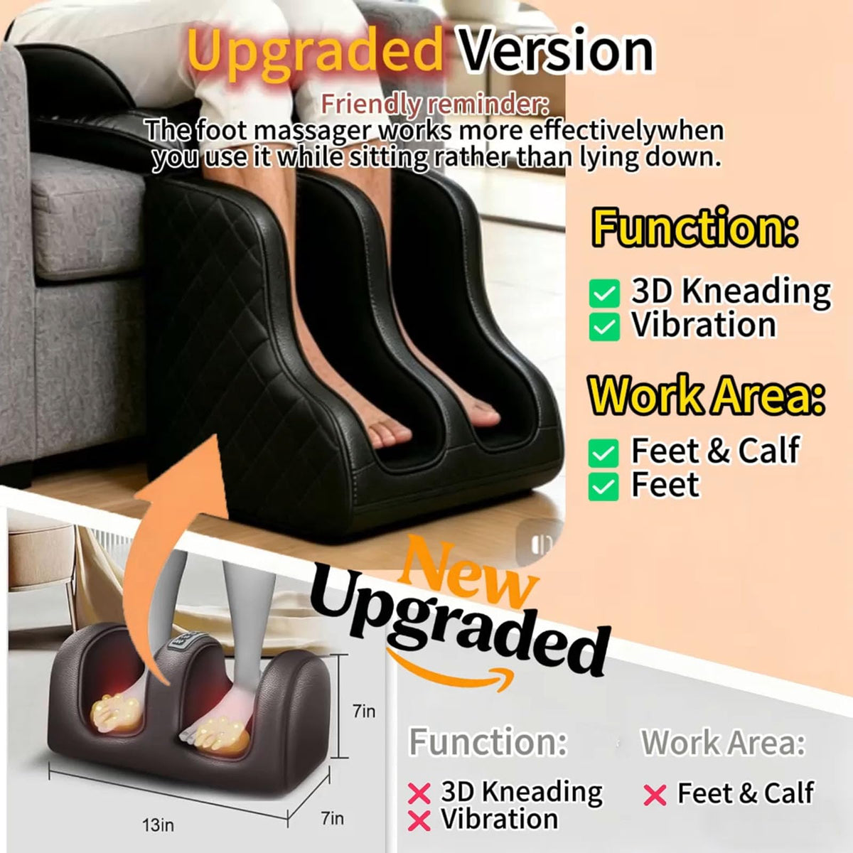 16D Electric Shiatsu Full Body Massage Mat with Foot Massager P6634