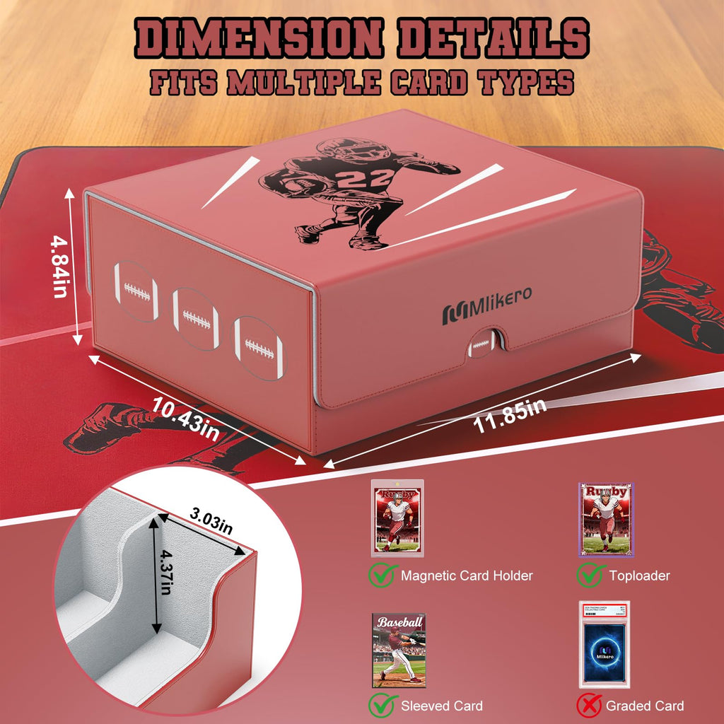 Football Card Storage Box with Magnetic Closure P7051