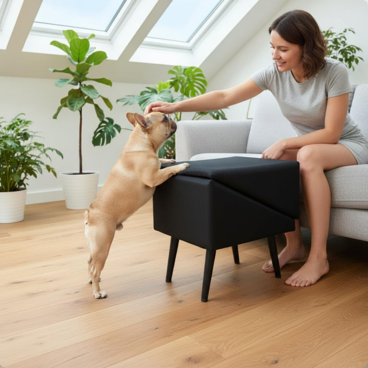 Foldable Non-Slip Wooden Dog Ramp U253674