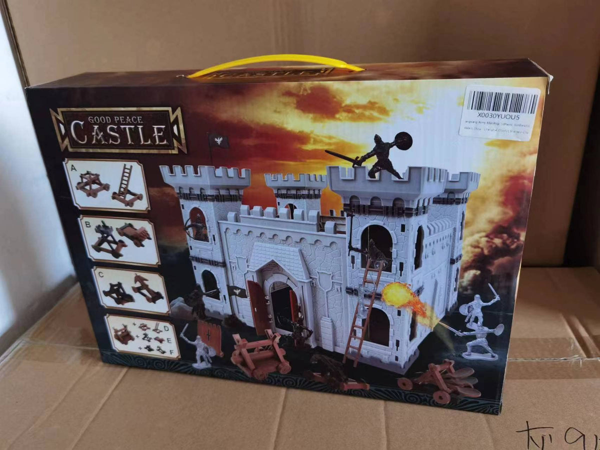 Medieval Castle Knights Action Figure Toy Playset with Catapult and Horse-Drawn Carriage R288118