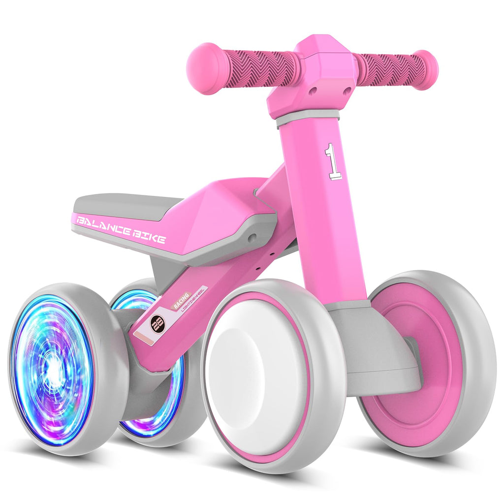 Baby Balance Bike with Adjustable Soft Seat, 4 Silent Wheels U605233