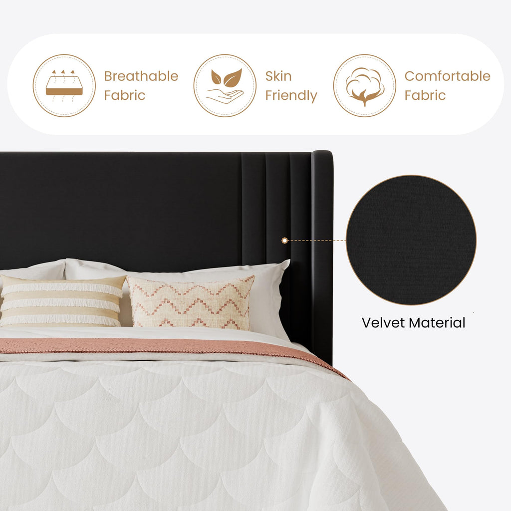 Queen Velvet Upholstered Bed Frame S2635