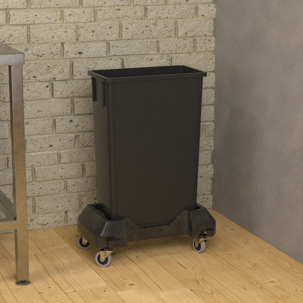 23 Gallon Black Trash Can with Dolly D52049