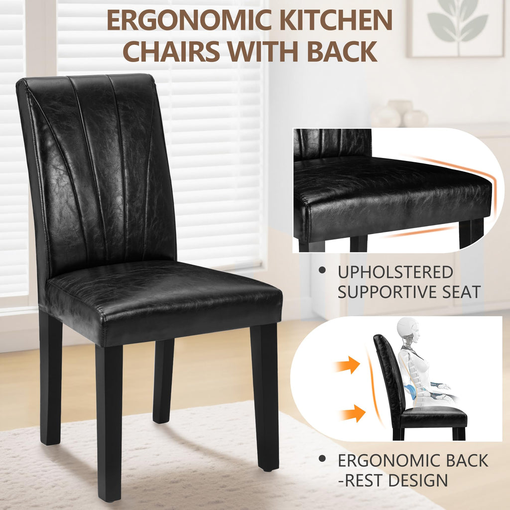 Black Upholstered Dining Chairs Set of 6 K6314