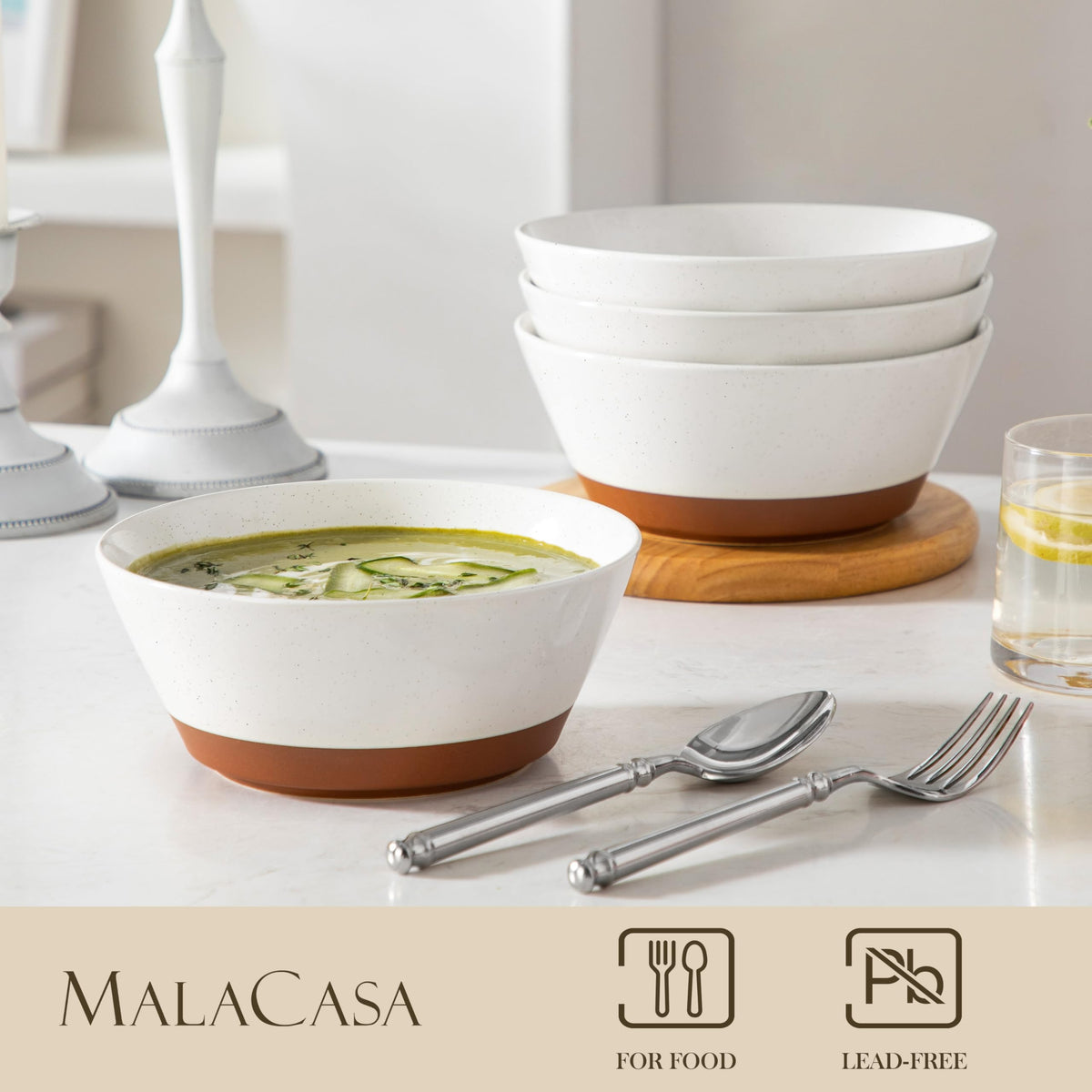 Ceramic Soup Bowls Set of 4 I554
