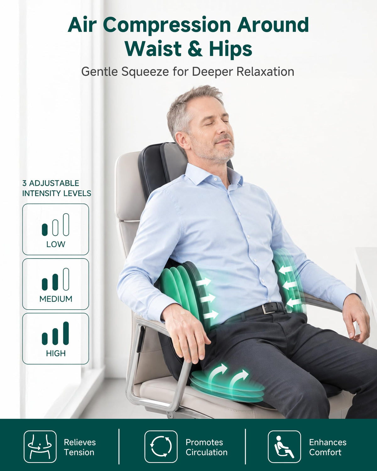 Shiatsu Neck and Back Massager Chair Pad with Heat V385483