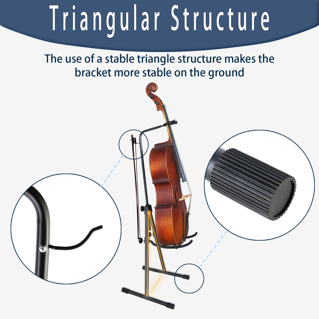 Double Bass Stand, Sturdy and Portable Upright Bass, Black J52989