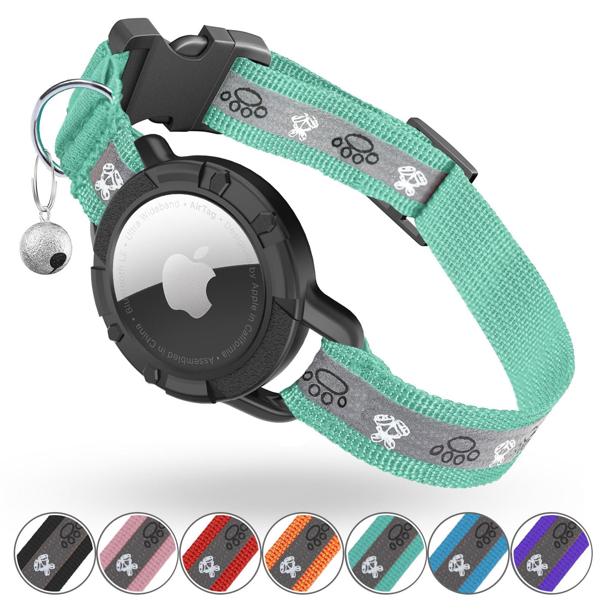 Reflective AirTag Cat Collar F409