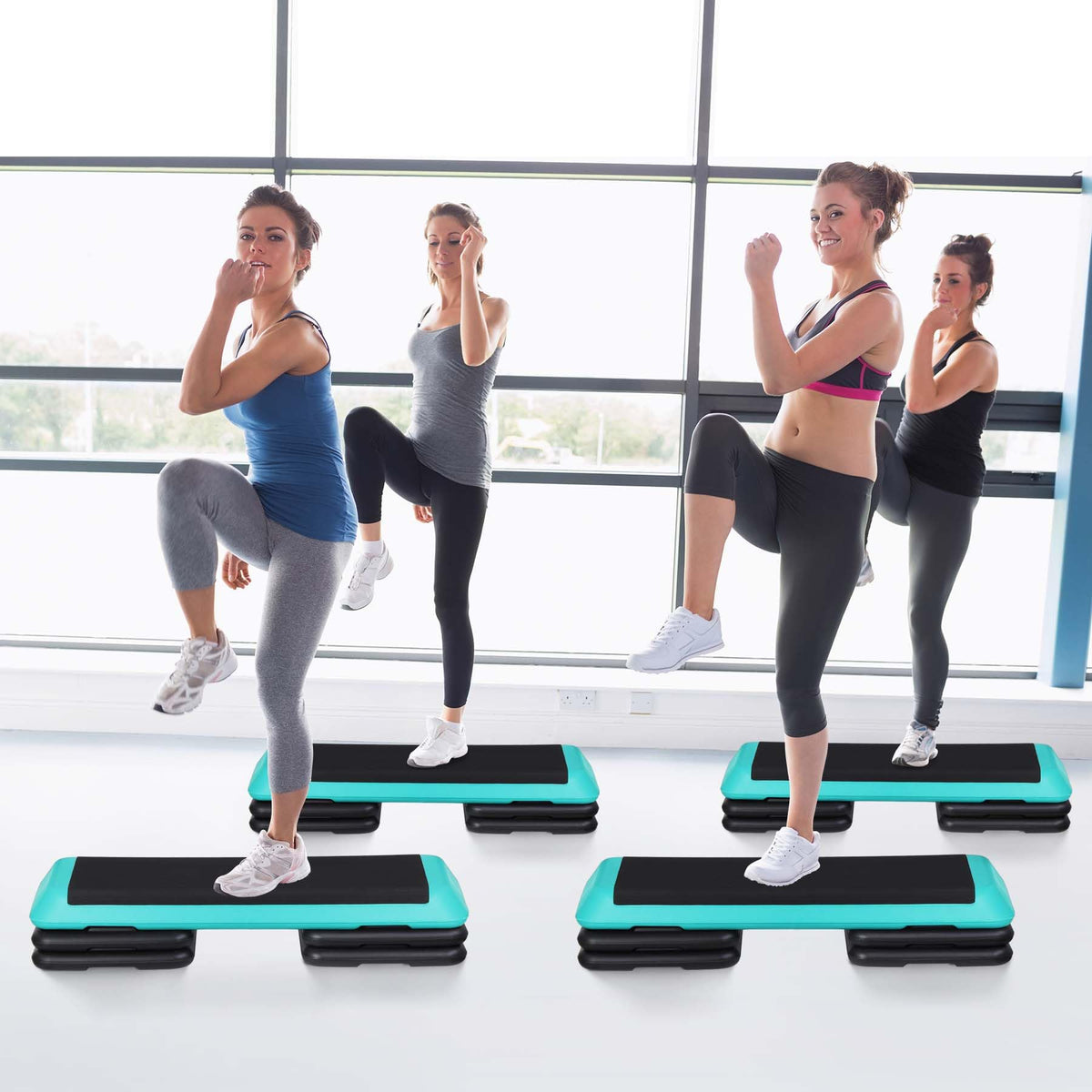 43" Adjustable Aerobic Stepper Bench with Risers M9243